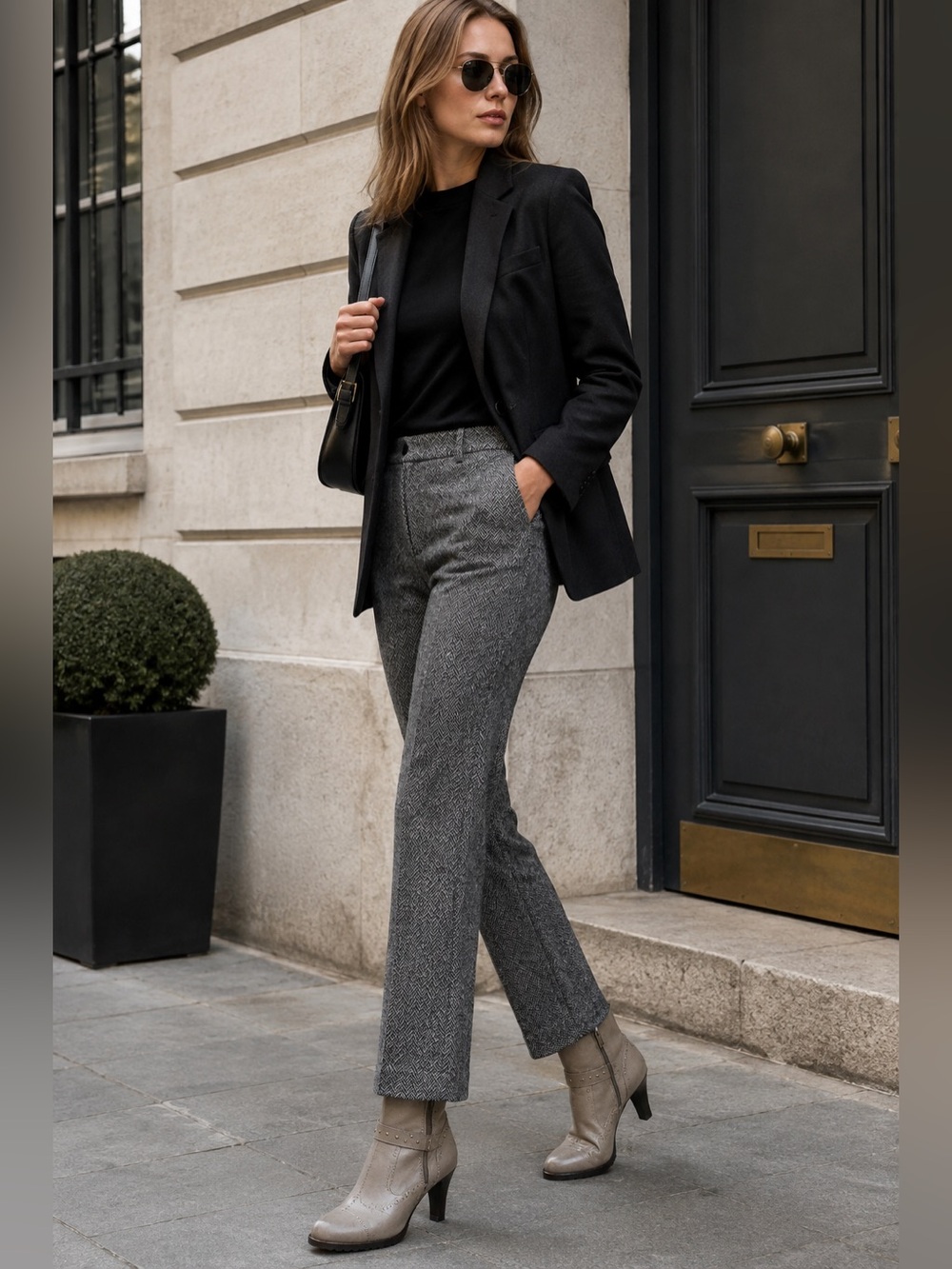 ZARA STRAIGHT LEG HERRINGBONE PANTS
WHITE BLACK SZ L - Picture 3 of 13
